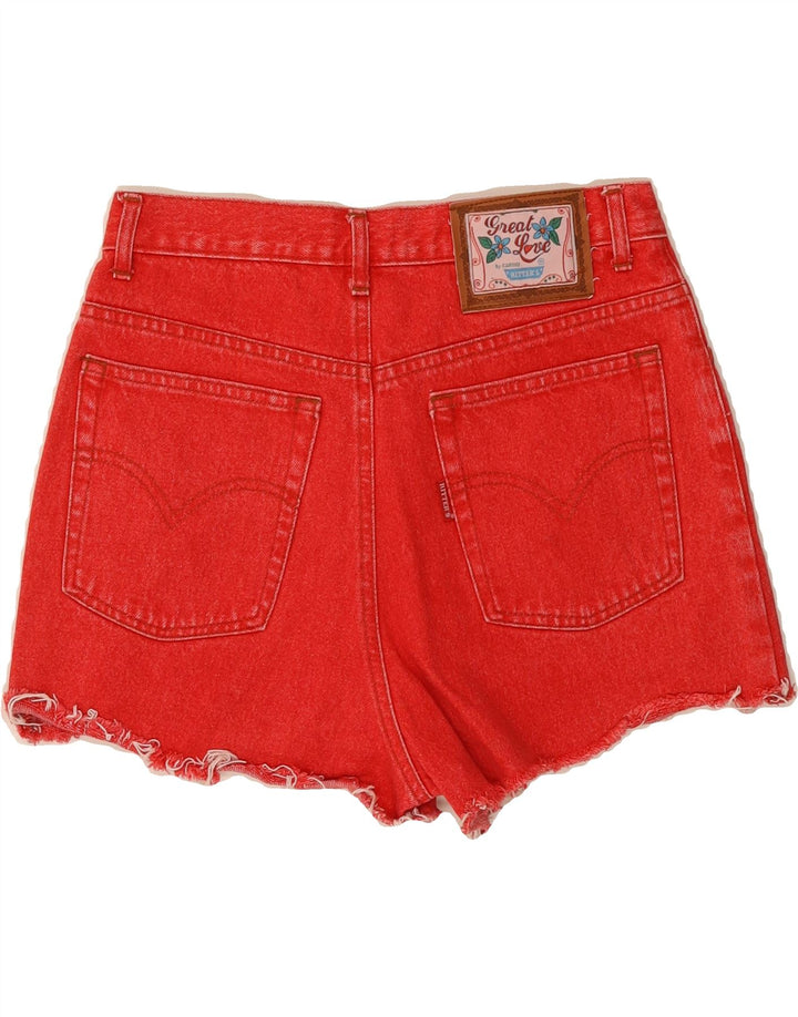 VINTAGE Womens Denim Shorts W28 Medium  Red Vintage Vintage and Second-Hand Vintage from Messina Hembry 