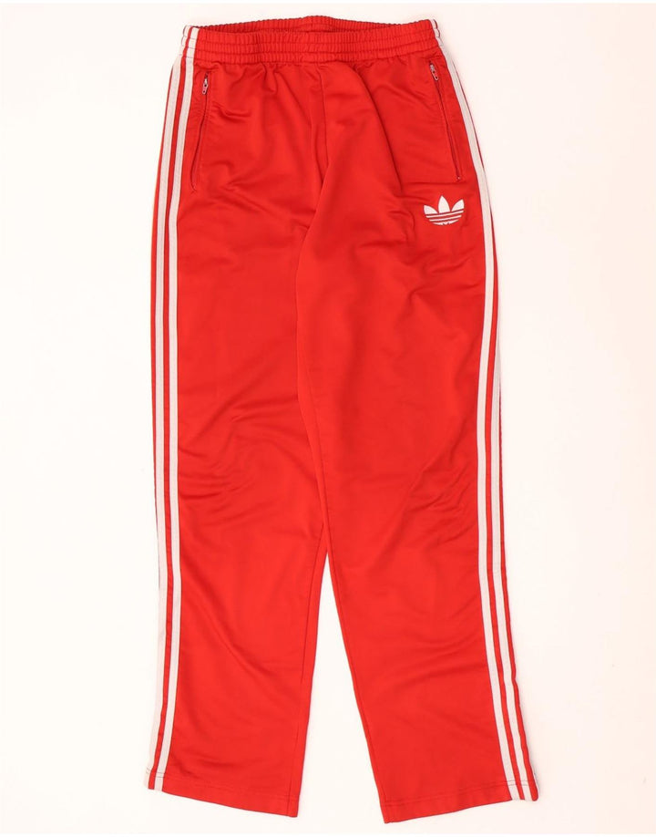 Pantaloni da tuta da uomo Adidas in poliestere rosso medio