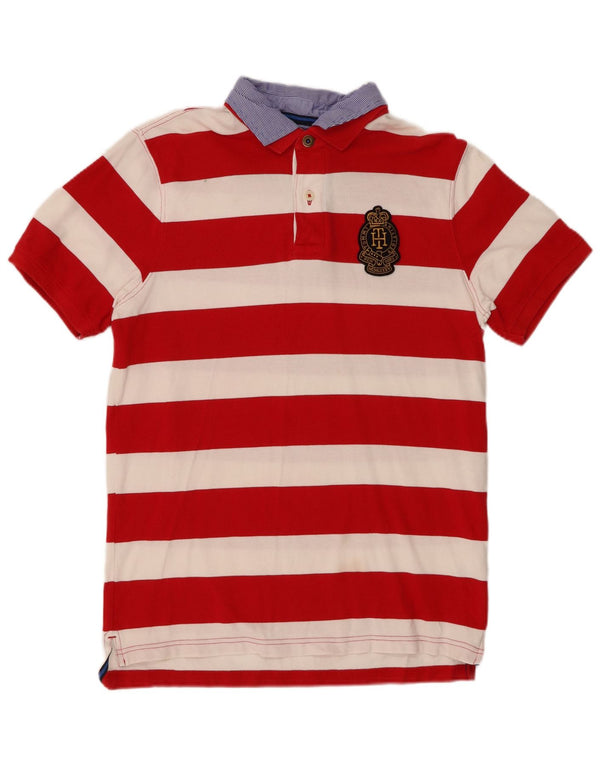 TOMMY HILFIGER Polo da rugby da uomo slim fit, cotone a righe rosse grandi