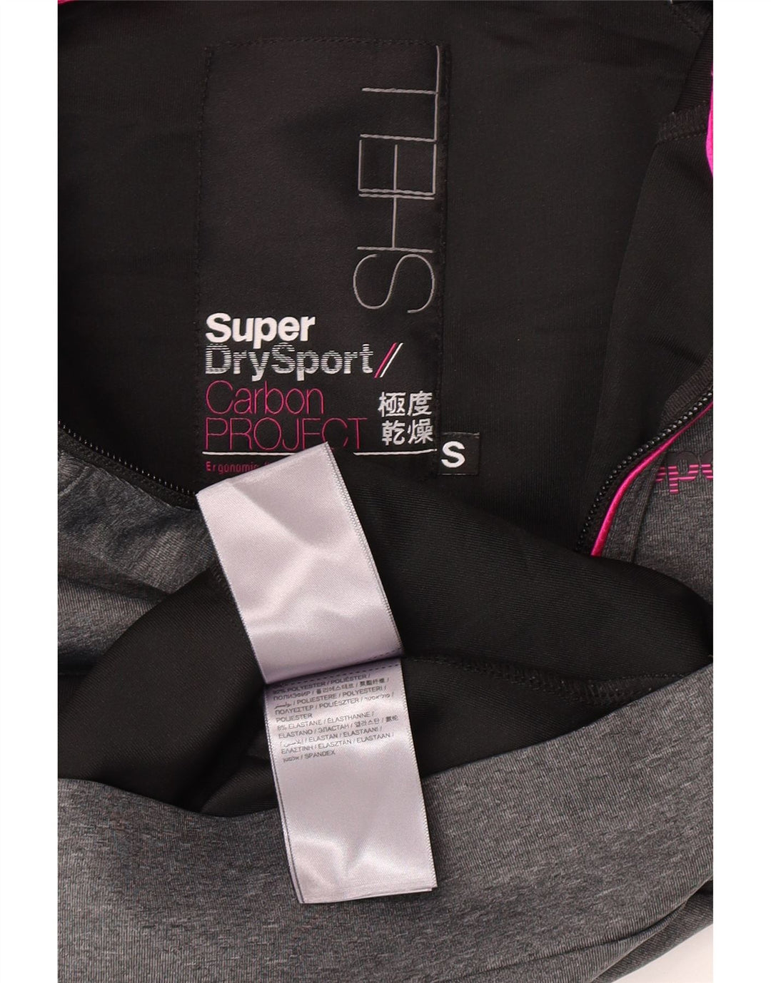 Felpa con cappuccio e zip grafica da donna Superdry UK 10 Small Grigio Poliestere