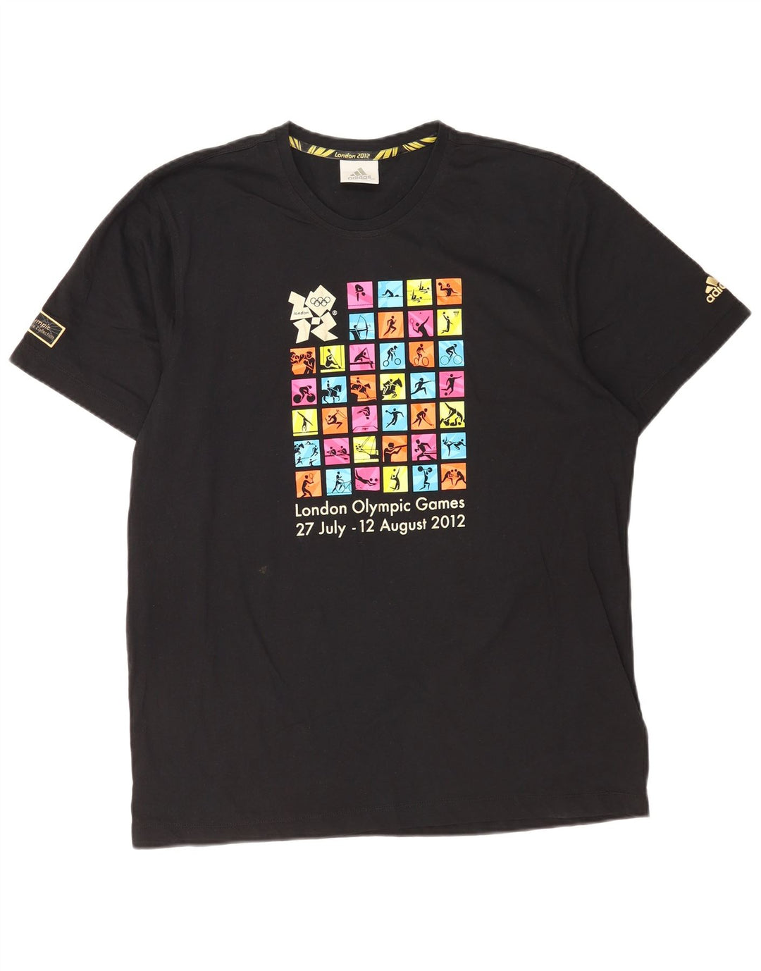 T-shirt grafica da uomo Adidas Top grande in cotone nero