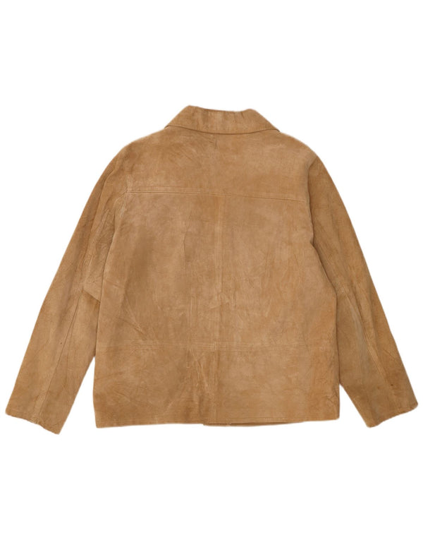 Donna Pelle Giacca da Donna in Pelle Scamosciata IT 52 2XL Pelle Beige