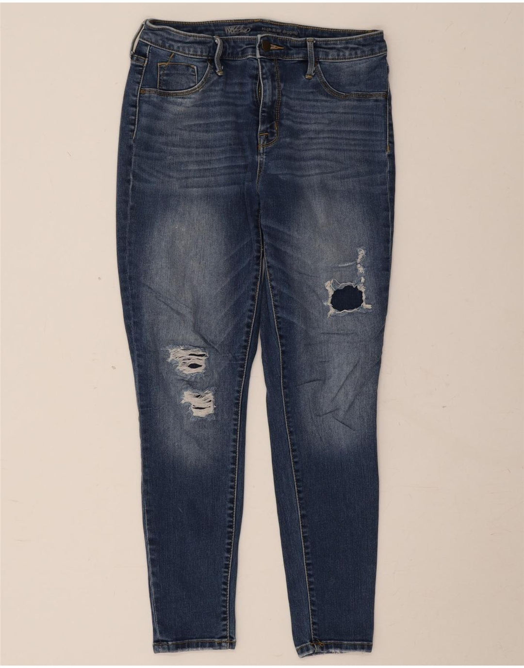 Jeans Jegging effetto invecchiato da donna Mossimo US 10 medio W30 L26 cotone blu