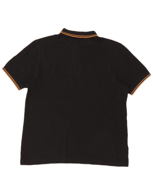 Polo da uomo Fred Perry grande in cotone nero