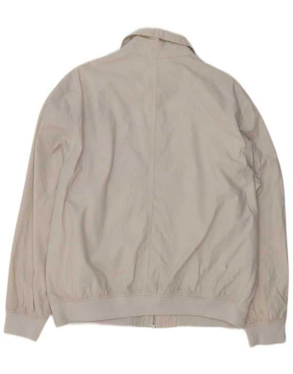 Zara Mens Bomber Jacket UK 40 Large White Nylon