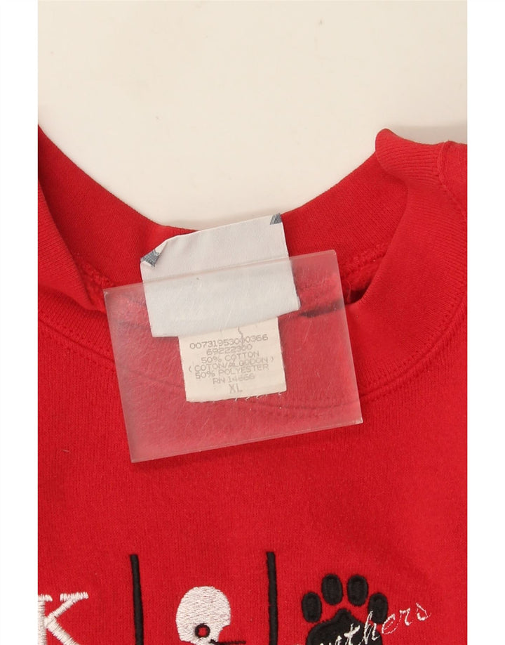 Felpa grafica da uomo Lee Jumper XL in cotone rosso