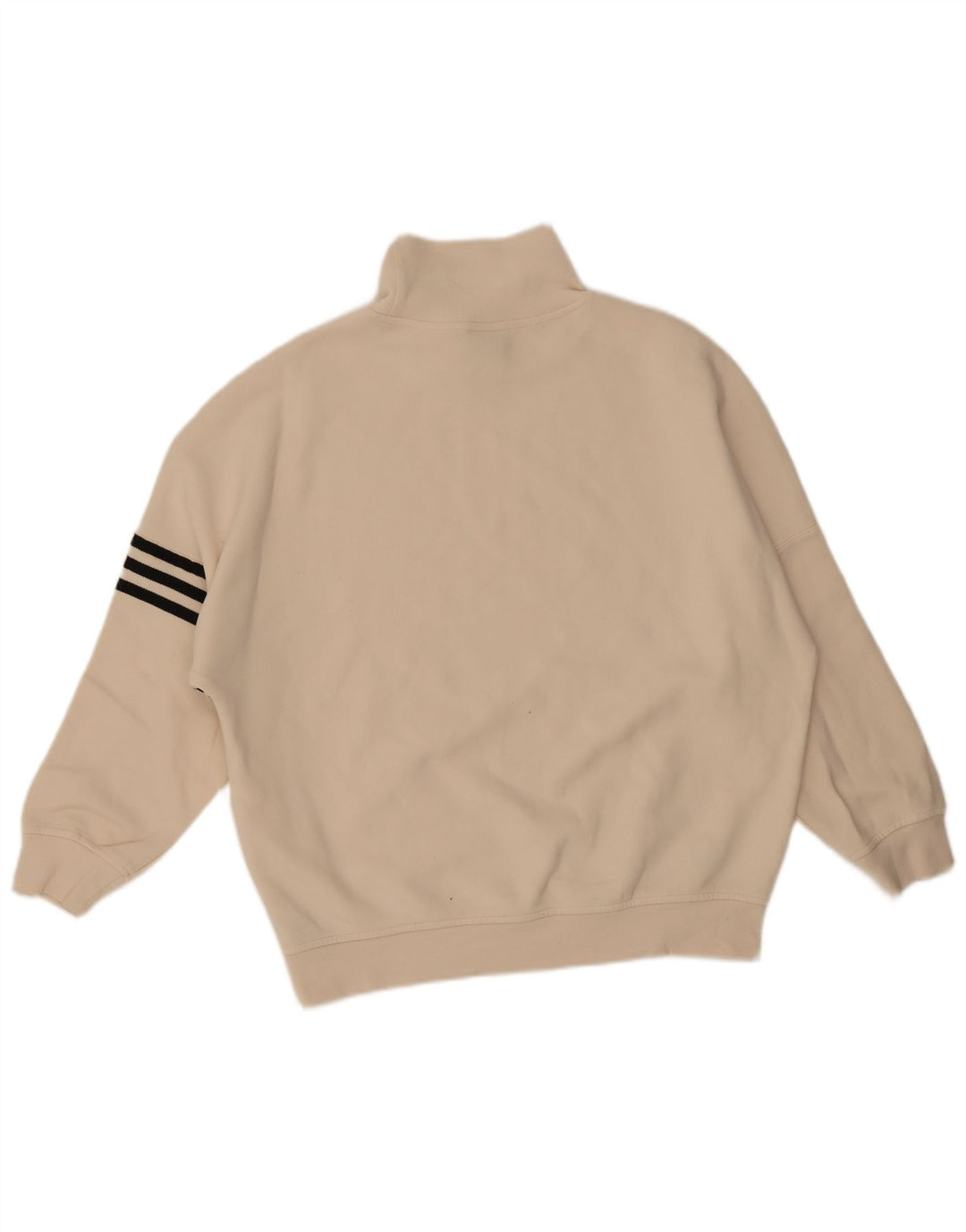 Felpa oversize da donna Adidas maglione UK 2 2XS cotone beige