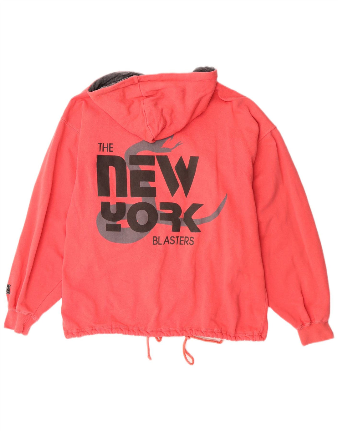 Maglione con cappuccio e zip grafica da uomo di Zio Sam in cotone rosso medio
