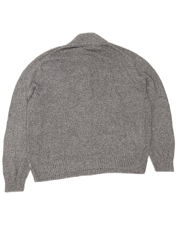 Maglione maglione con zip da uomo Calvin Klein 2XL cotone chiazzato grigio