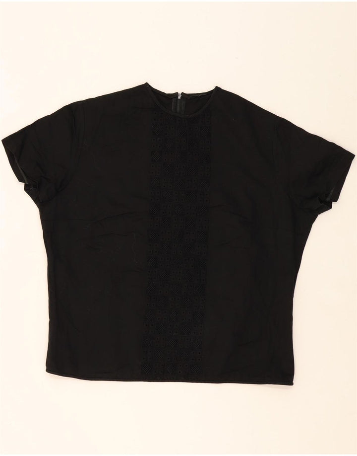 VINTAGE Womens Blouse Top UK 16 Large Black Vintage Vintage and Second-Hand Vintage from Messina Hembry 