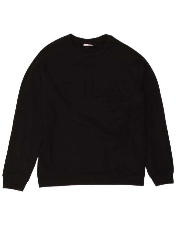 Fila Uomo Regular Fit Felpa Maglione Cotone Nero Medio