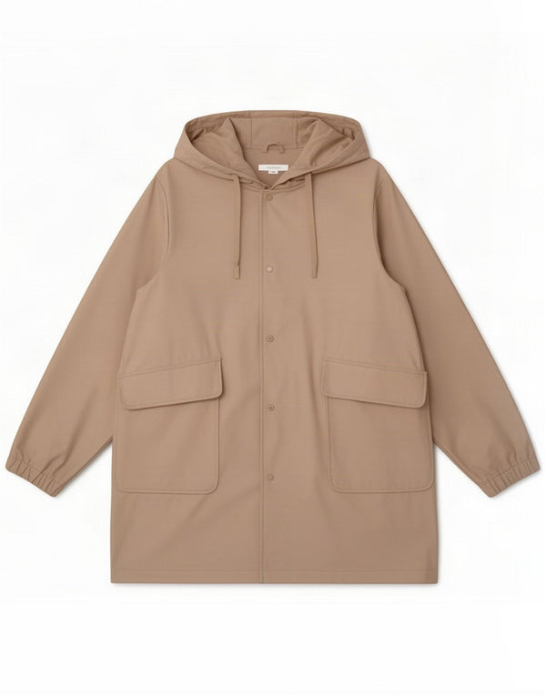 Zara Giacca Parka da donna con cappuccio UK 18 XL Beige Poliestere