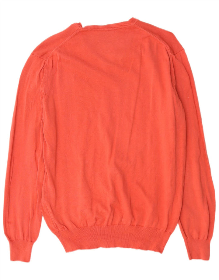 Marlboro Classics Maglione da uomo con scollo a V grande cotone arancione
