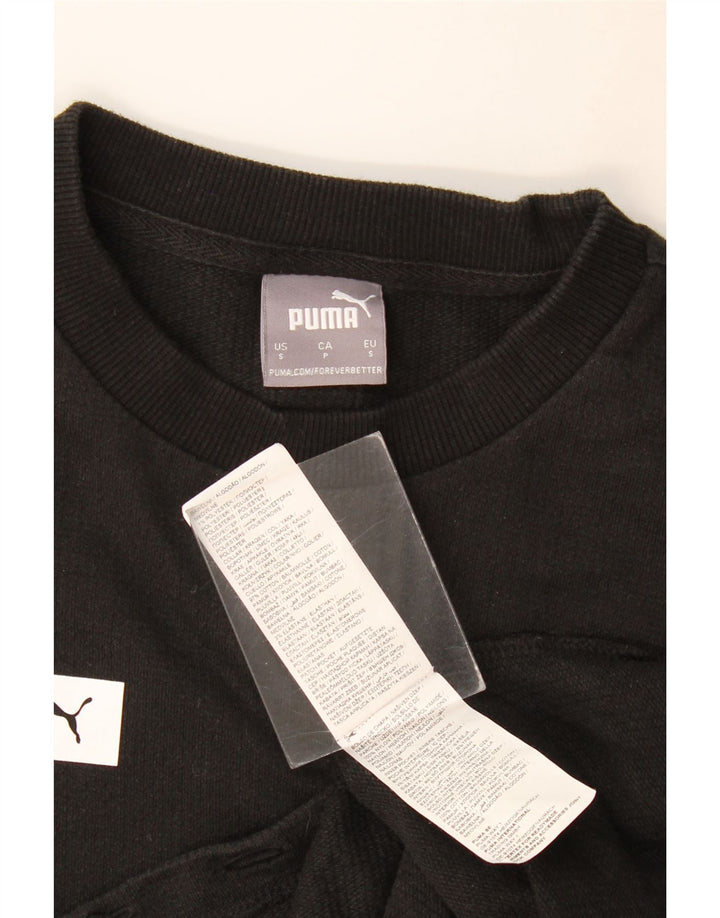 Felpa grafica da uomo Puma Maglione piccolo cotone nero