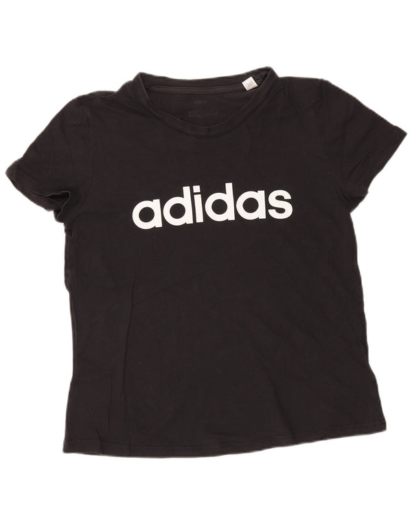 ADIDAS Womens Graphic T-Shirt Top UK 14/16 Large Black