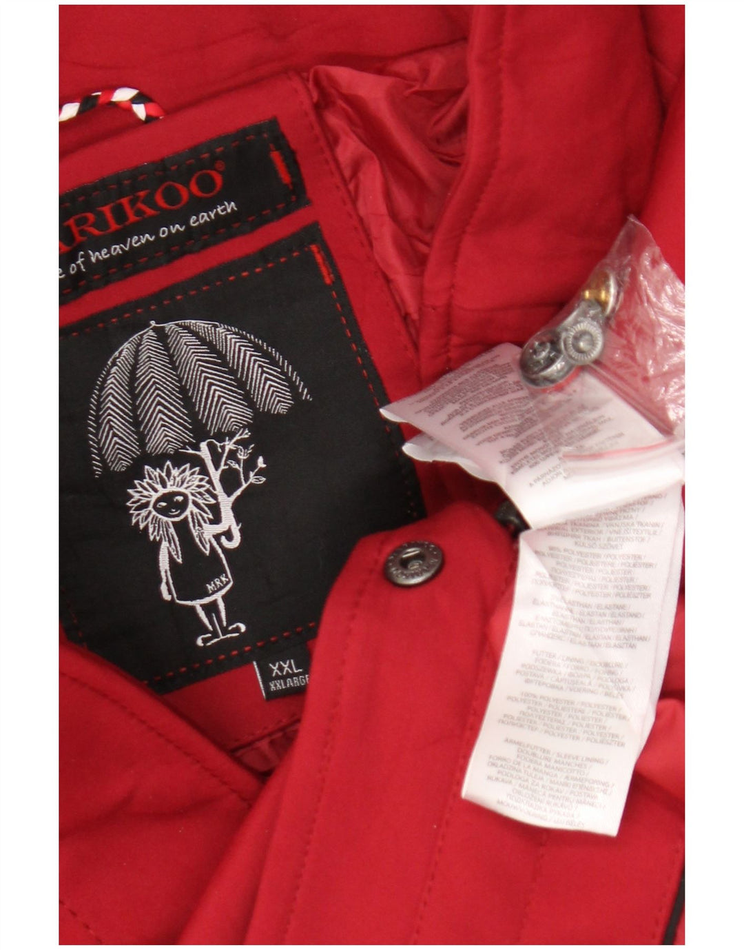 Soprabito con cappuccio da donna Marikoo UK 20 2XL poliestere rosso