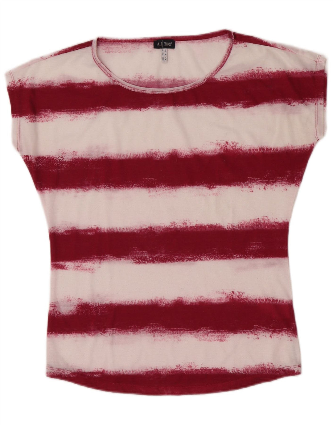 T-shirt da donna Armani Jeans Top EU 40 Poliestere a righe bordeaux medio