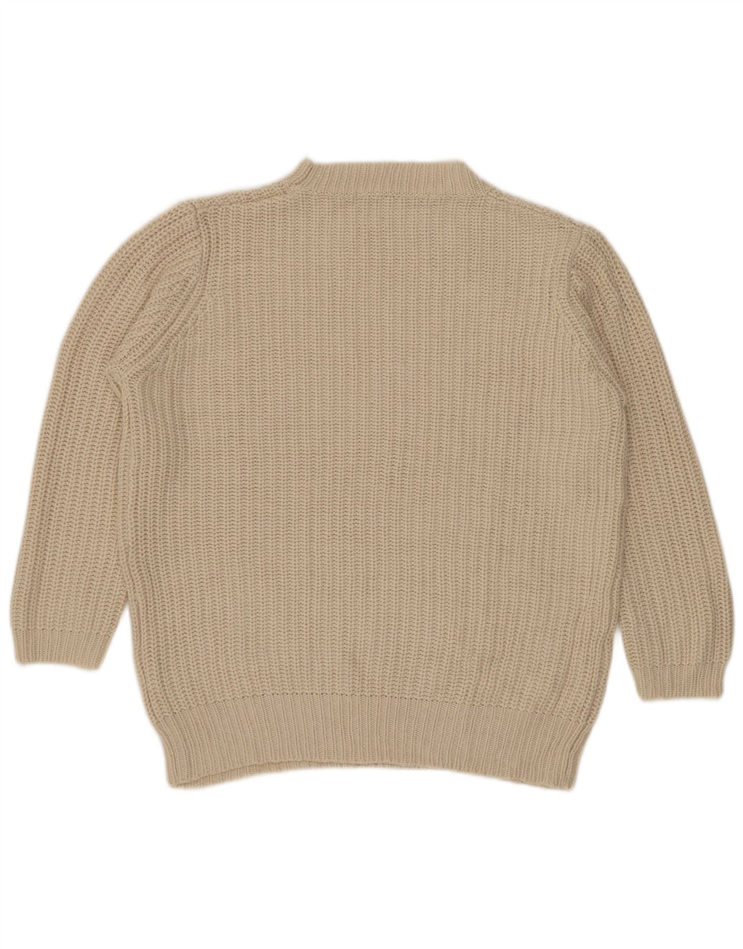 Maglione maglione collo alto da donna Zara UK 16 grande acrilico beige
