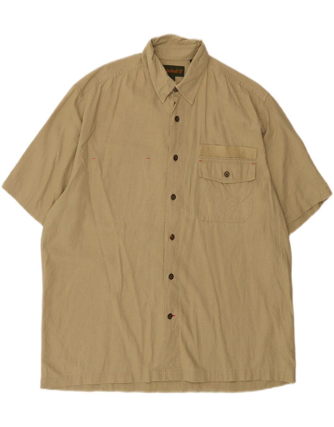 TIMBERLAND Camicia a maniche corte da uomo grande in lino beige