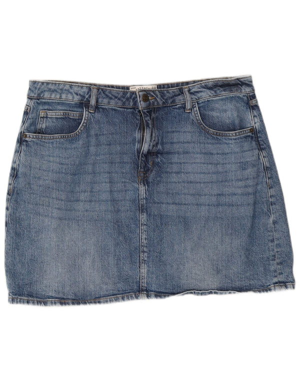 Gonna in denim da donna Fat Face UK 16 grande W38 cotone blu