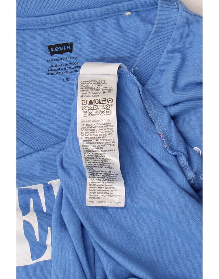 T-shirt grafica da donna LEVI'S Top UK 14 grande cotone blu