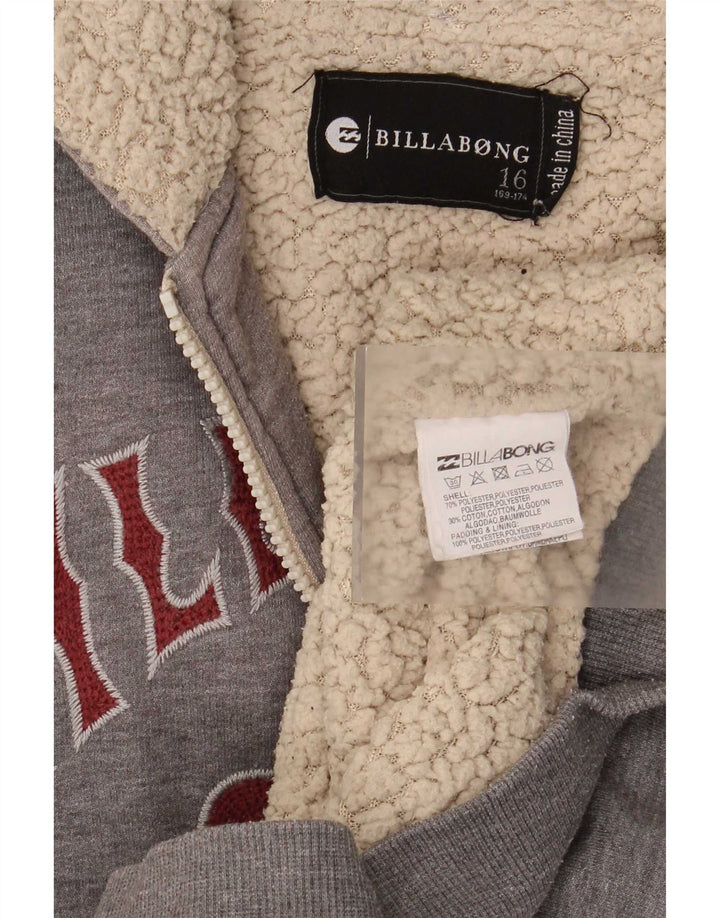 Maglione con cappuccio e zip grafica per ragazzi Billabong 15-16 anni in poliestere grigio