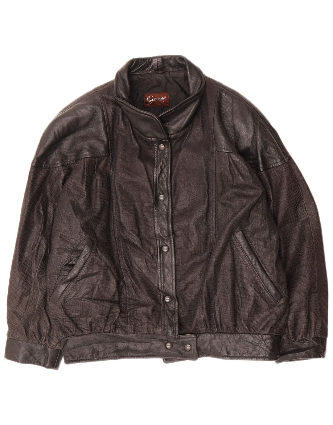 Giacca in pelle da donna vintage IT 44 media in pelle nera