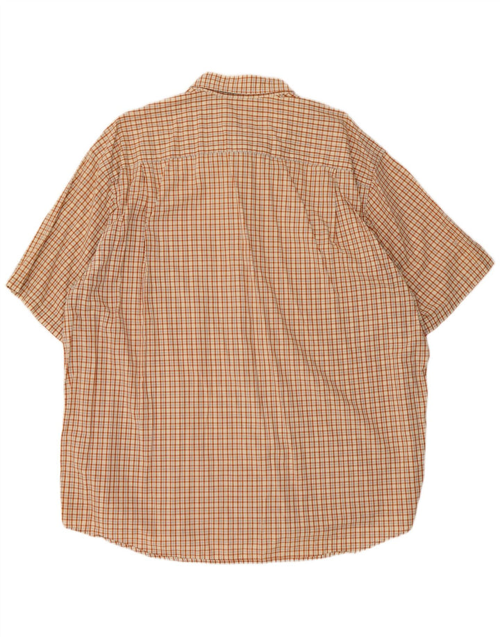 Camicia a maniche corte da uomo Lacoste 2XL a quadri marroni