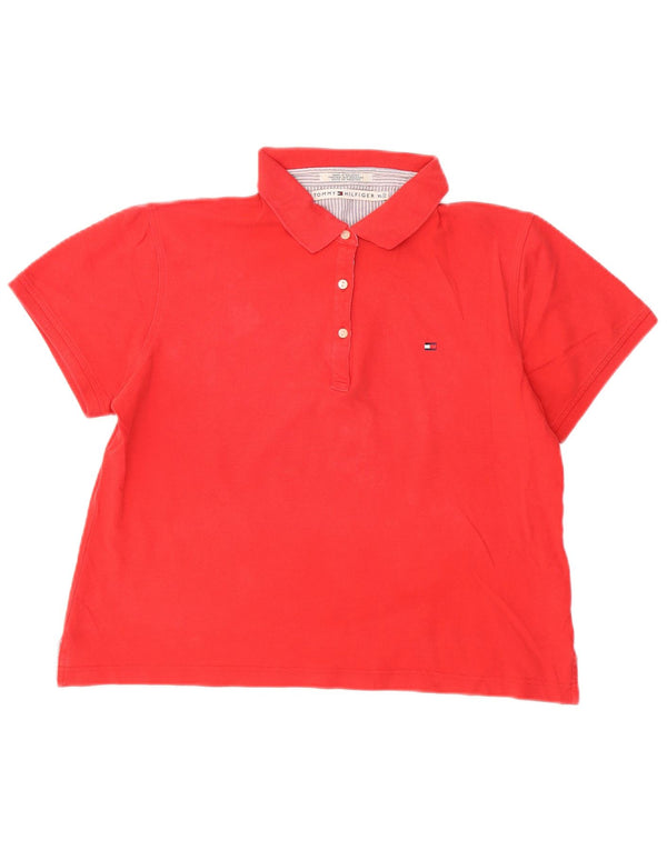 TOMMY HILFIGER Polo da donna UK 18 XL Rosso Cotone