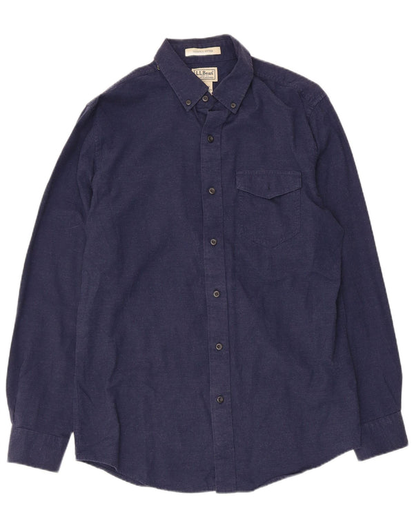 Camicia da uomo leggermente aderente L.L.Bean piccola in cotone blu navy