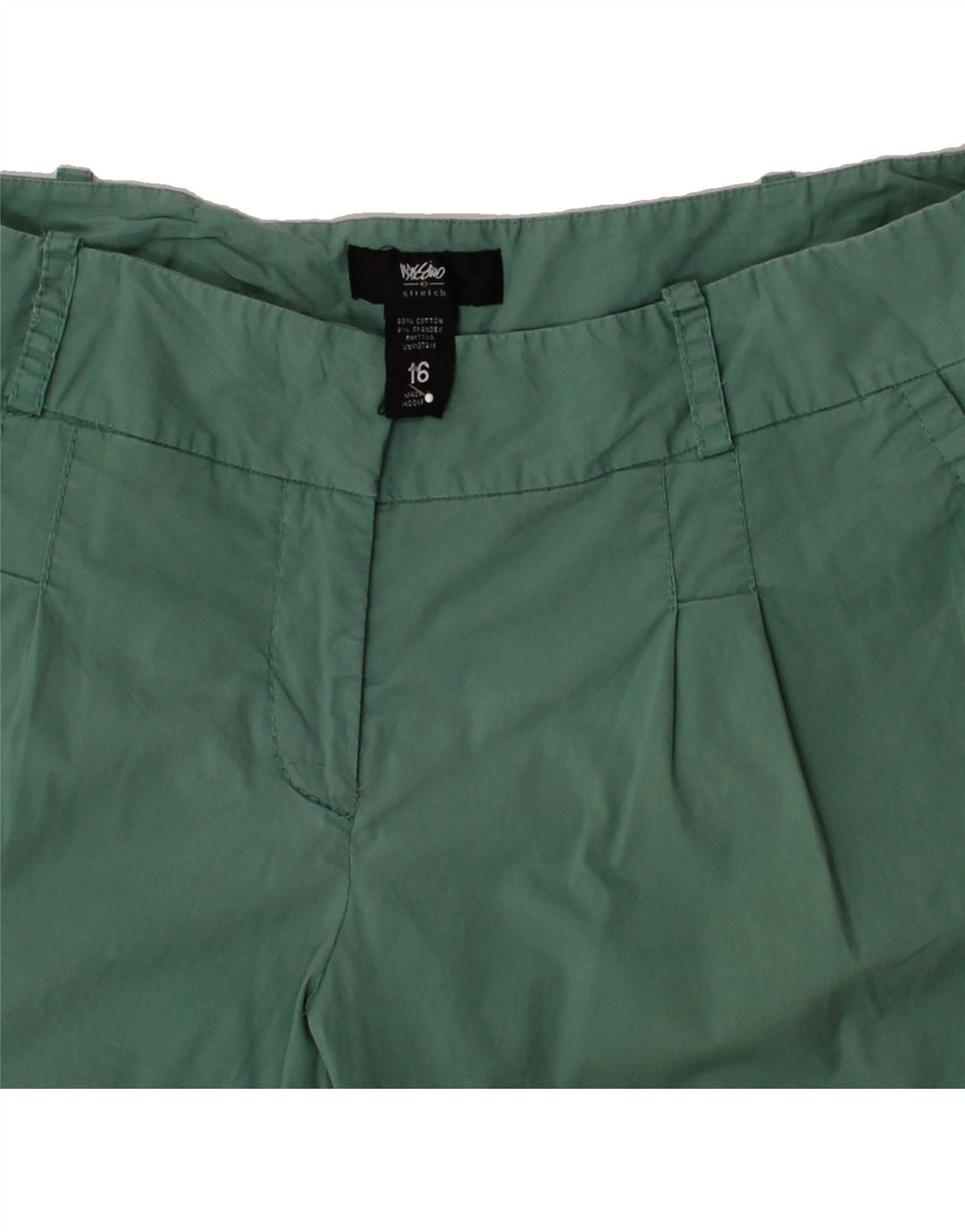 MOSSIMO Womens Stretch Hot Pants US 16 2XL W38 Green Cotton Vintage Mossimo and Second-Hand Mossimo from Messina Hembry 