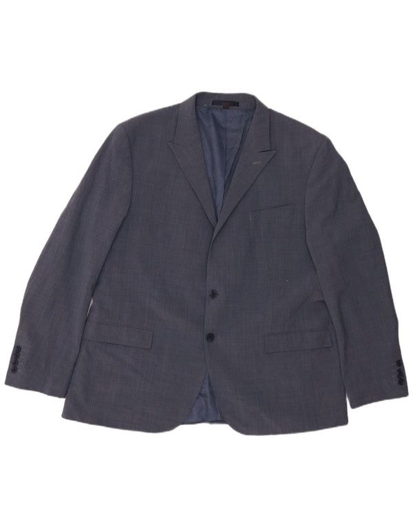 Giacca blazer a 2 bottoni Marks & Spencer da uomo UK 46 3XL lana blu