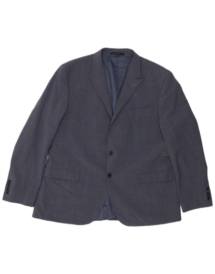 Giacca blazer a 2 bottoni Marks & Spencer da uomo UK 46 3XL lana blu
