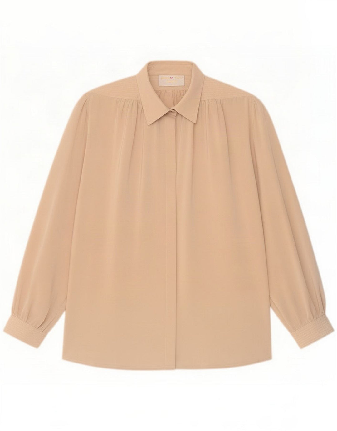 Camicetta camicia oversize da donna vintage IT 42 Poliestere beige medio