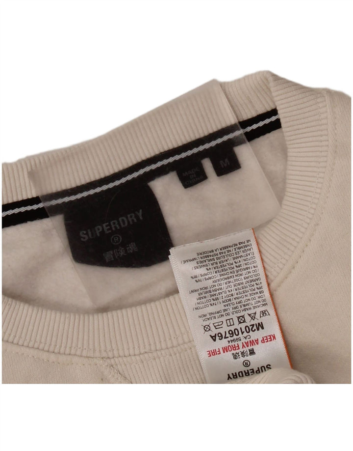 Felpa grafica da uomo Superdry Maglione medio cotone bianco sporco