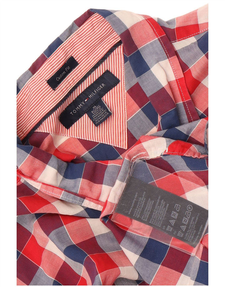 Camicia personalizzata da uomo Tommy Hilfiger XL in cotone a quadretti rosso