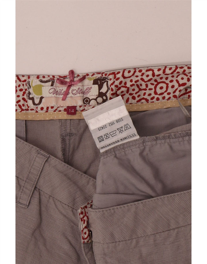 Pantaloncini chino da donna WHITE STUFF UK 14 Large W32 Lino grigio