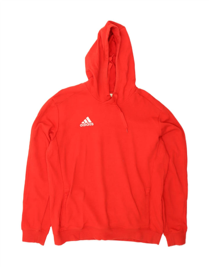 ADIDAS Mens Climalite Hoodie Jumper Large Red Cotton Vintage Adidas and Second-Hand Adidas from Messina Hembry 
