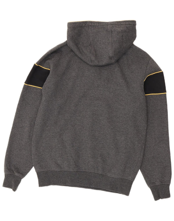 Maglione con cappuccio grafico da uomo Ellesse con zip e collo in cotone color block grigio medio