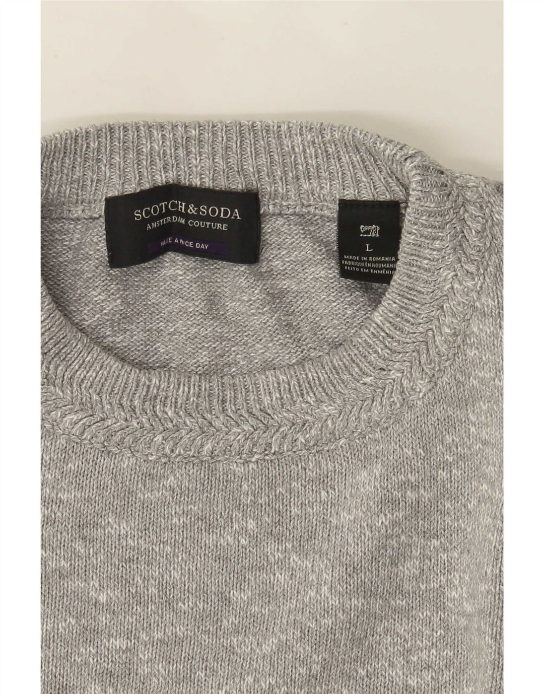 Maglione maglione girocollo da uomo Scotch & Soda grande grigio screziato
