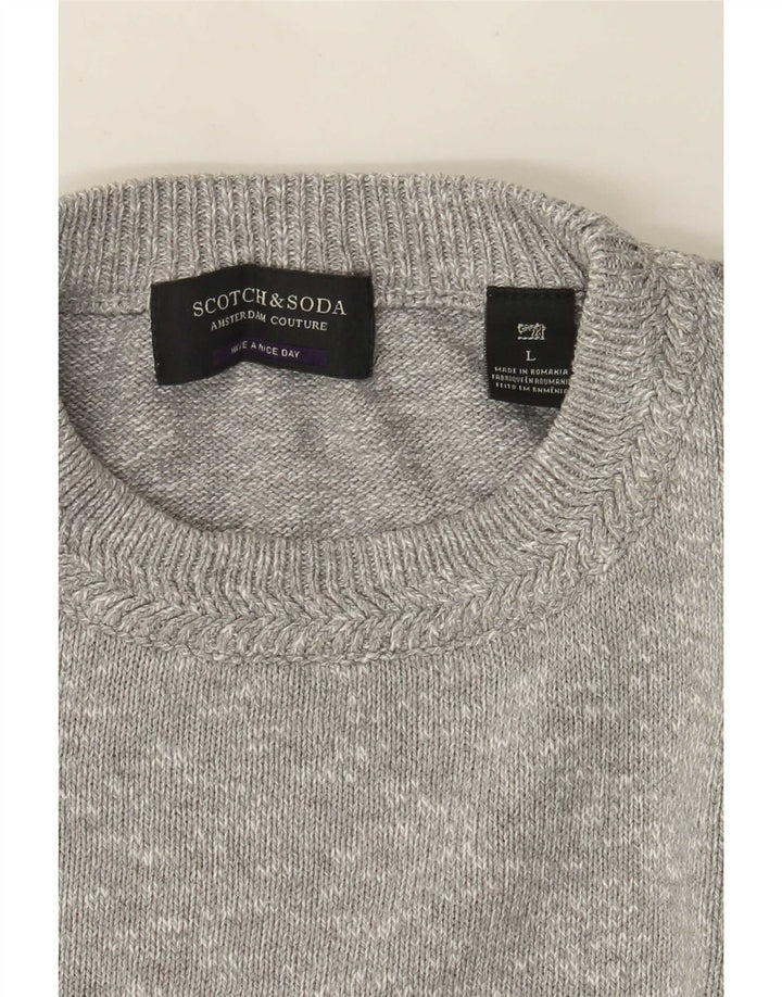 Maglione maglione girocollo da uomo Scotch & Soda grande grigio screziato