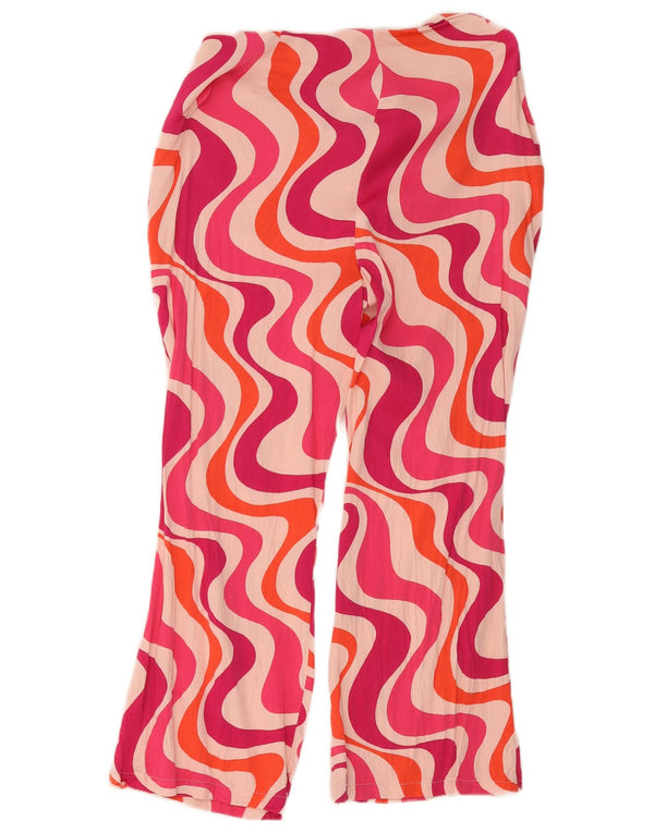 Pantaloni corti a vita alta da donna Zara con motivo astratto XL W32 L24 Rosa