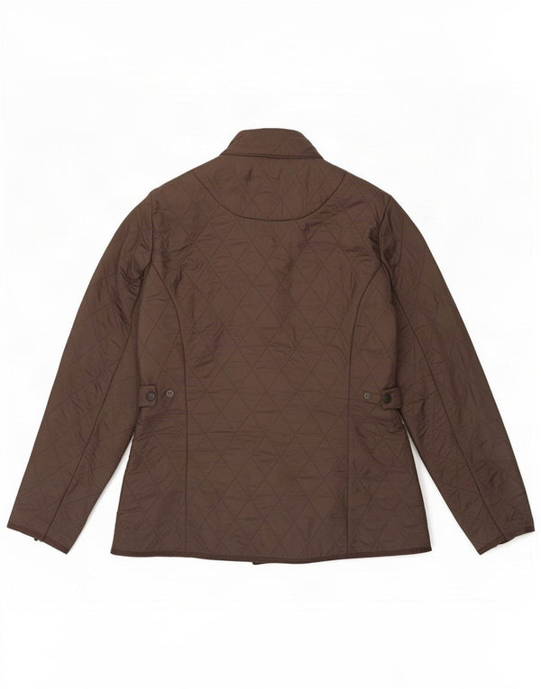Giacca trapuntata da donna Barbour UK 12 Poliestere marrone medio
