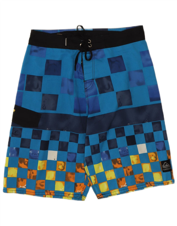 Pantaloncini da bagno da uomo Quiksilver blu medio geometrico