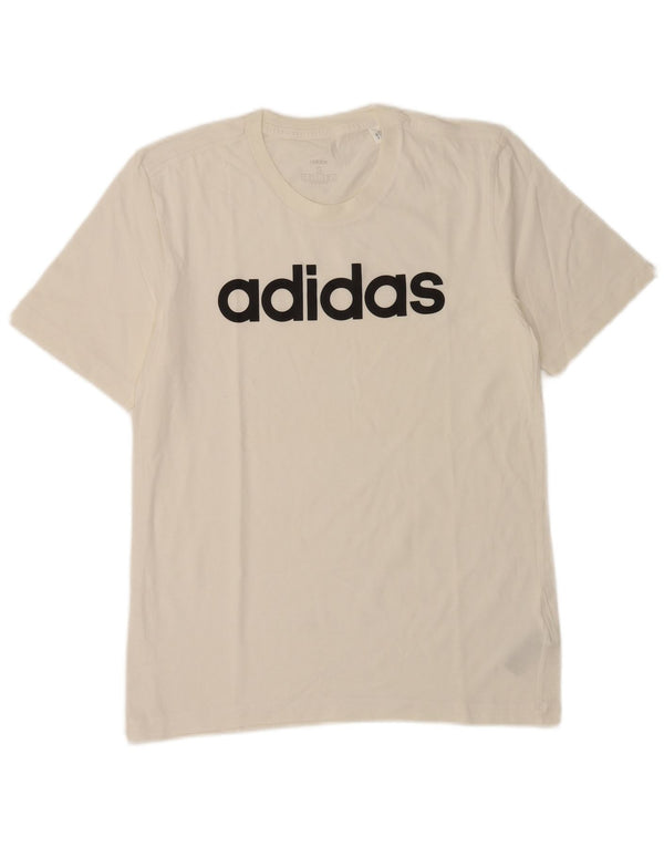 T-shirt grafica da uomo Adidas Top piccola in cotone bianco