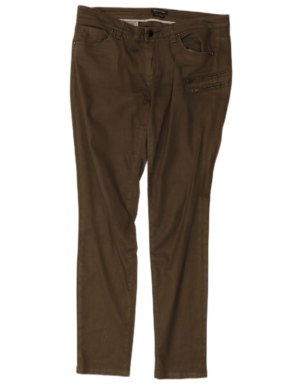 Pantaloni cargo slim da donna Massimo Dutti EU 40 Medium W30 L29 Cotone kaki