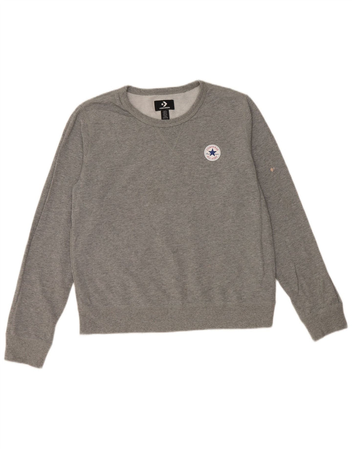 CONVERSE Felpa da donna Maglione UK 18 XL Cotone grigio
