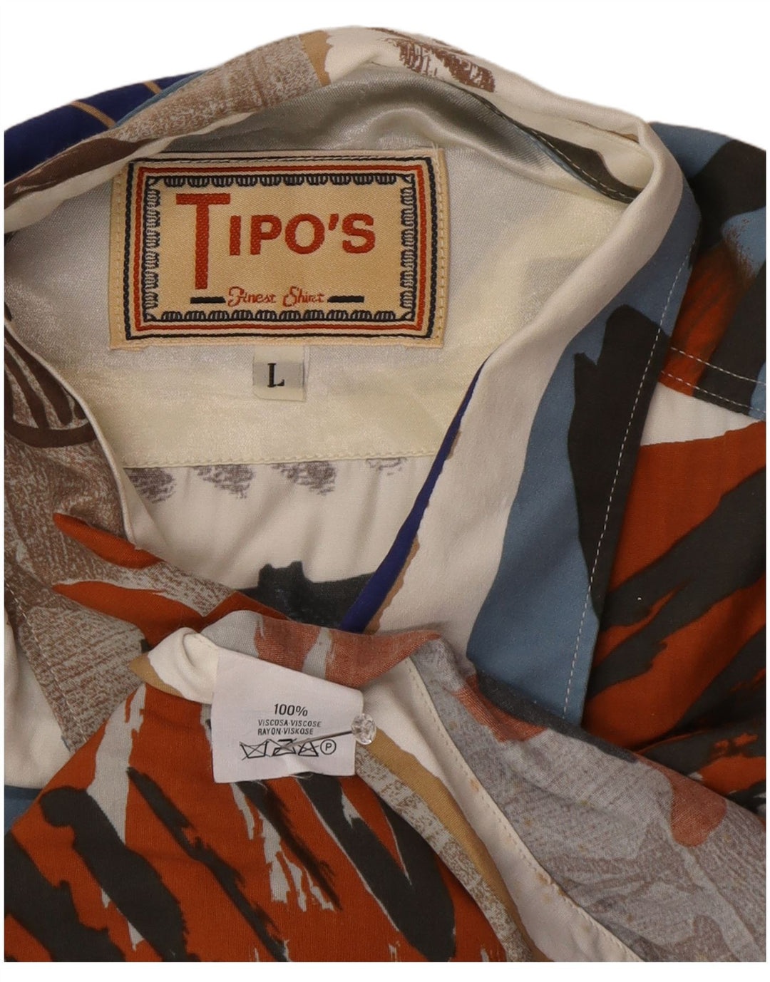 Tipo' S Camicia Uomo Fantasia Astratta Large In Viscosa Multicolore