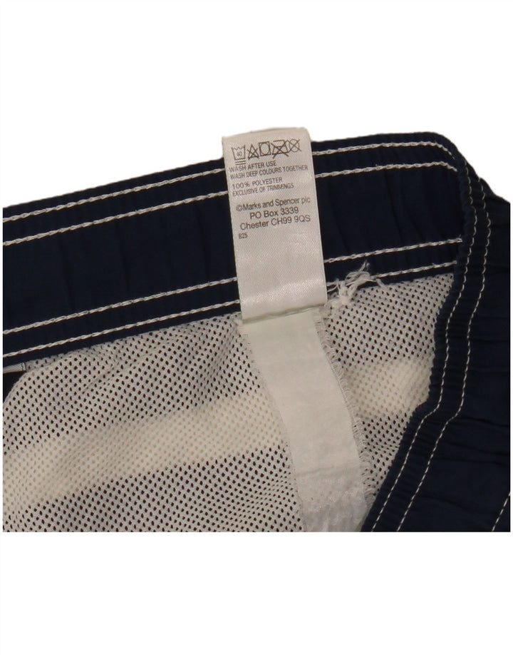 Pantaloncini da bagno da uomo Marks & Spencer XL poliestere a righe blu navy