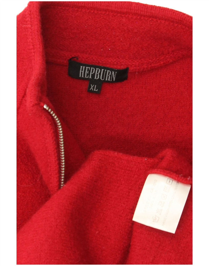 Maglione cardigan da donna Hepburn UK 18 XL lana rossa